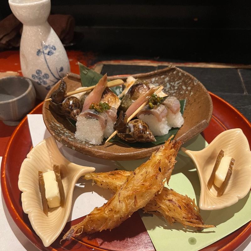 カマス松茸包み焼き　あしらい(多満喜)