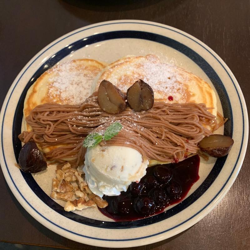 栗のモブランパンケーキ(oimachi cafe chii)