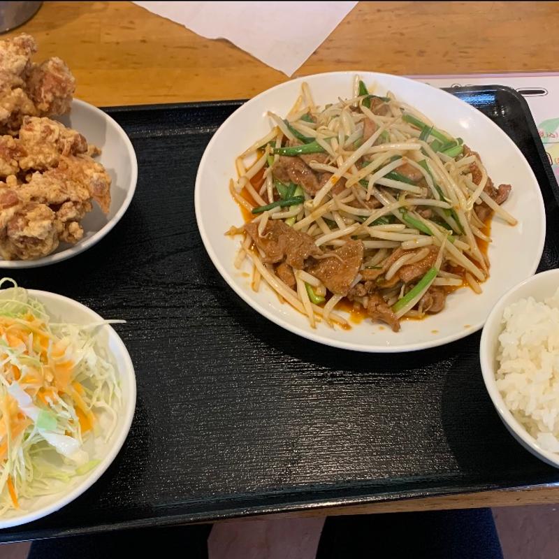 ニラレバ定食(鮮味館)