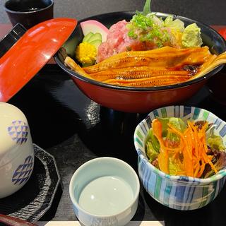 焼穴子ネギトロ丼(魚魚魚)