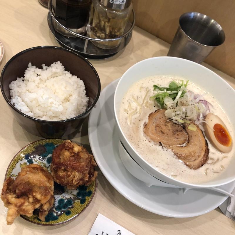 鶏白湯からあげ2個とライスセット(鶏白湯そば 燠（ゆう）)