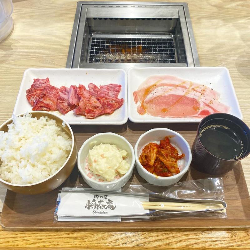 カルビ(80g)と多幸豚(60g)御膳(MY YAKINIKU STYLE 将泰庵 プレナ海浜幕張店)