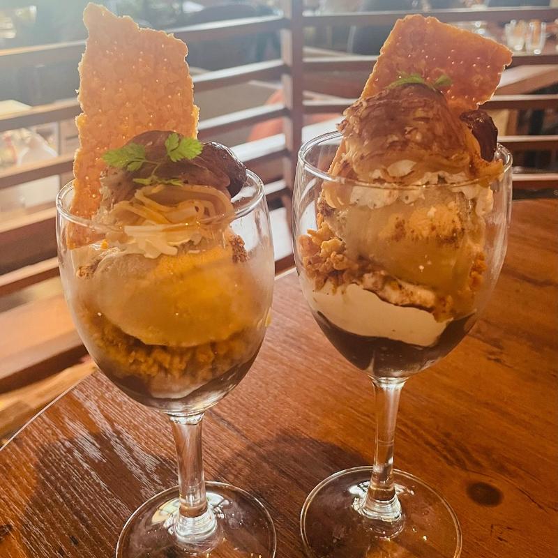 ショコラプリンと栗アイスのモンブランパフェ(PISOLA 堺石原店)