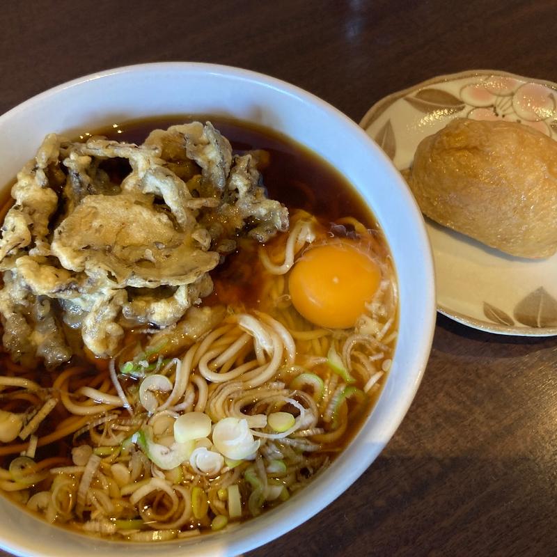 舞茸天玉そば+いなり(そば滝)