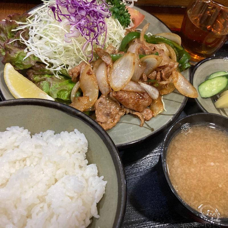 豚生姜焼き定食(かすが)