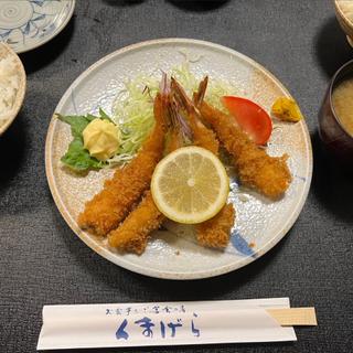 海老フライ定食(くまげら)