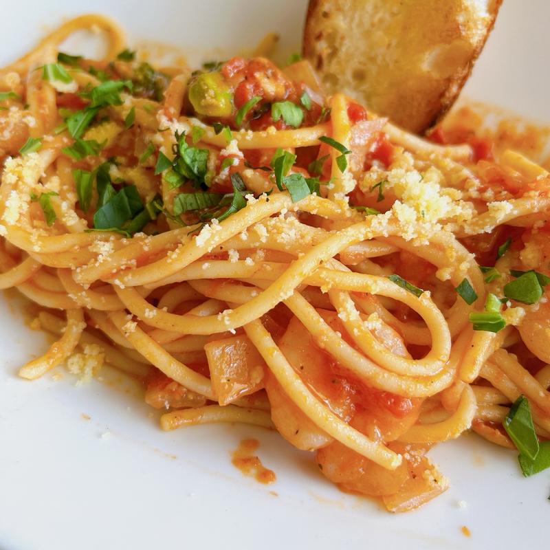 🍤小エビのアマトリチャーナ🍅(ラ・ローズ)