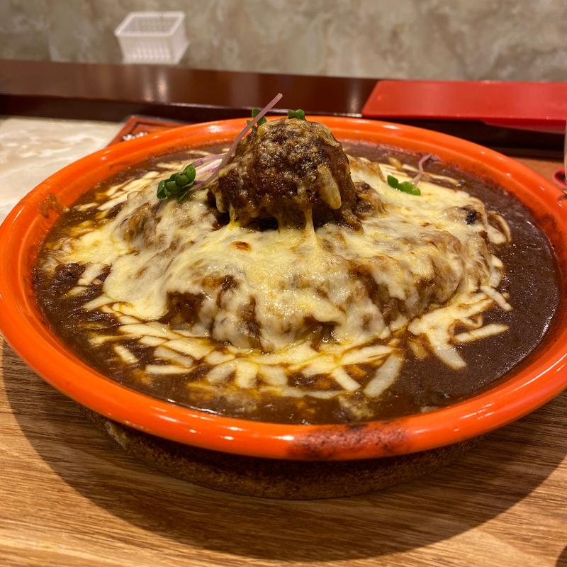 焼きカレー 牛肉100%ハンバーグ(カレー専門店 はまやカレー 横浜ランドマークプラザ店)