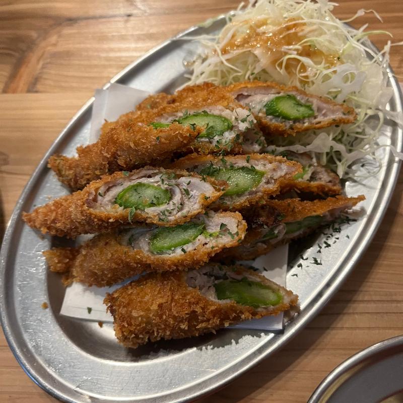 アスパラ肉巻き揚げ(きぶんや本店)