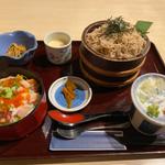 ミニ海鮮ちらし桶そばセット