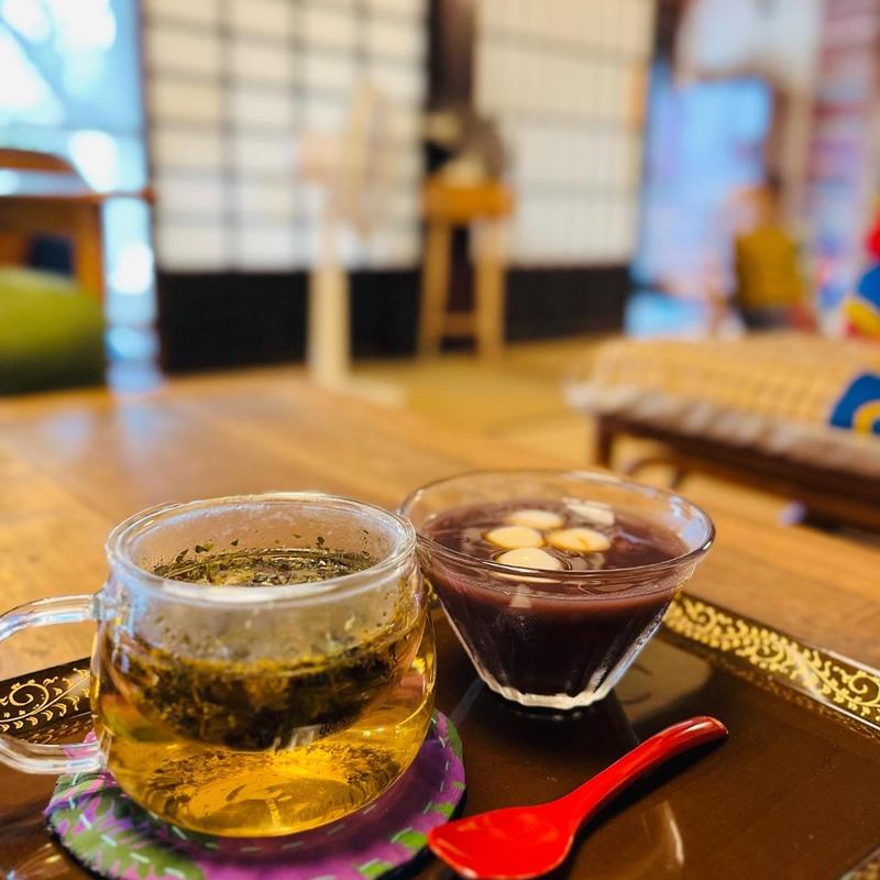 ぜんざいと野草茶セット(kamochaya (カモチャヤ/賀茂茶屋))