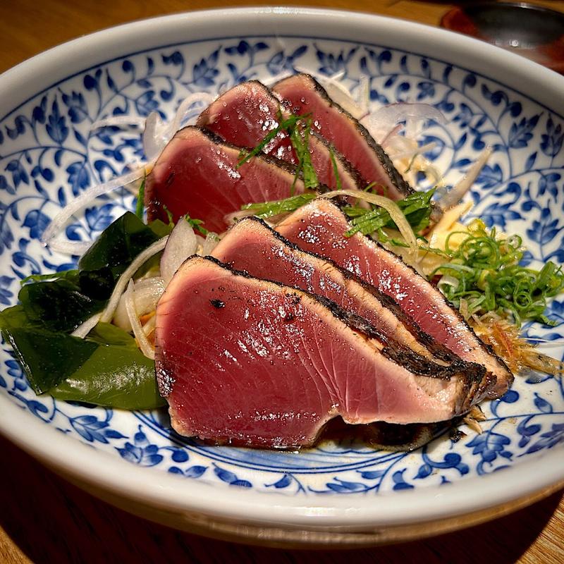 焼切りたたき塩・タレ盛り十二切(タレ)(明神丸 本店)