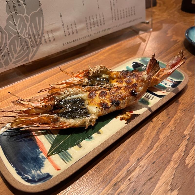 赤海老の雲丹ソース(米と葡萄 信玄酒店)