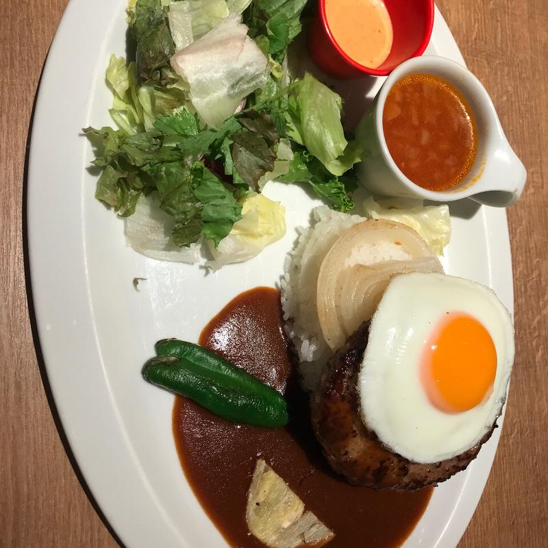 ロコモコデミグラスセット(むさしの森珈琲 静岡千代田店)