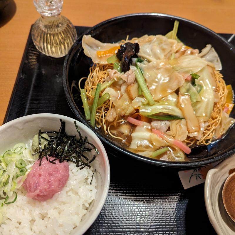 パリパリ揚げ麺『皿うどん』選べるミニ丼セット(味の民芸　 北浦和店)