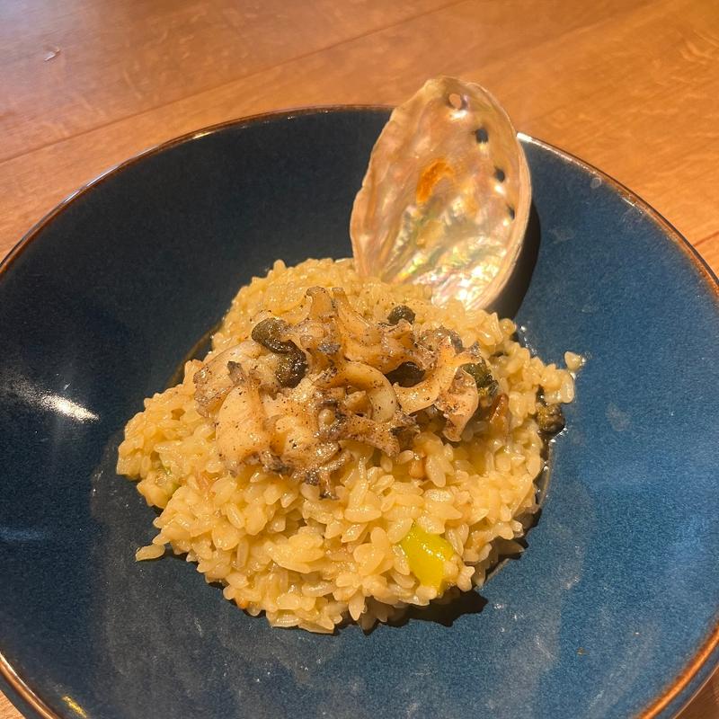 アワビのリゾット 焦がしバターの香り(PISOLA 京都桂店)