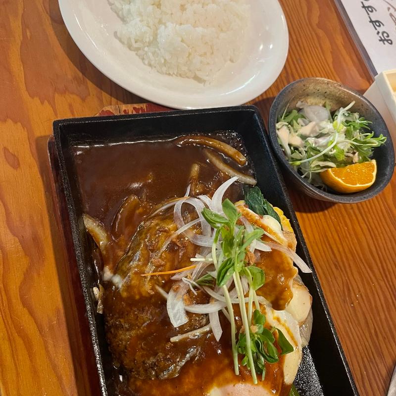 伝統のハンバーグスペシャルランチ(小さな森の喫茶店ワイルドダック)