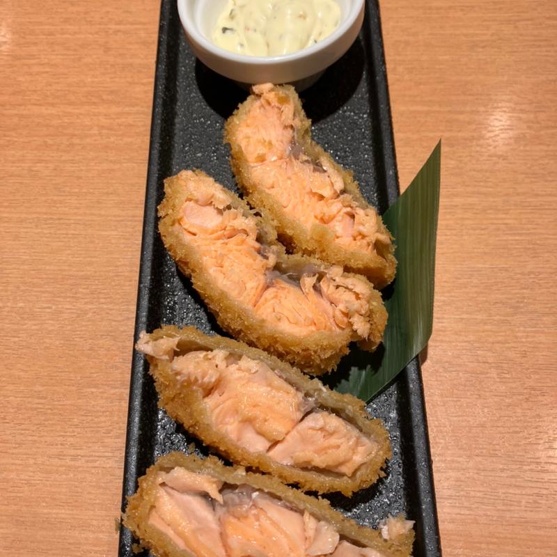 阿武隈川メイプルサーモンのカツ(ヱビスバー 札幌アピア店 (YEBISU BAR Sapporo Apia))