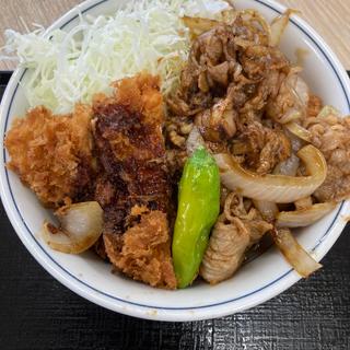 牛バラ焼きとロースカツの合い盛り丼(かつや 京都新堀川店 )