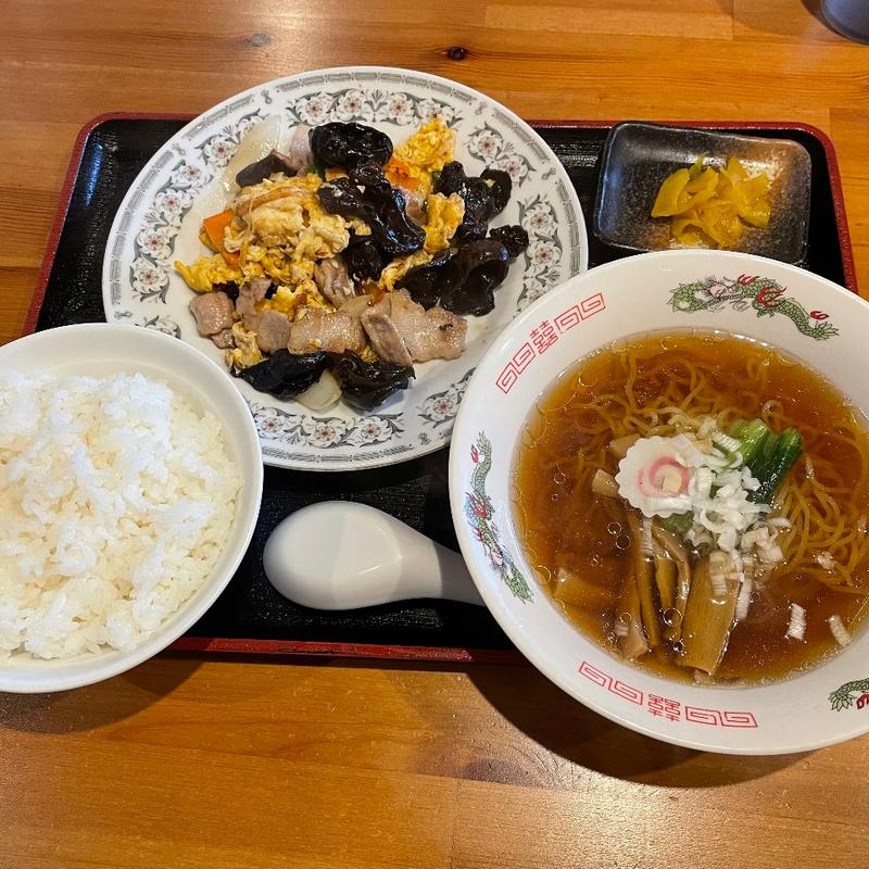 木耳　玉子炒め定食(中華飯店 萬福)