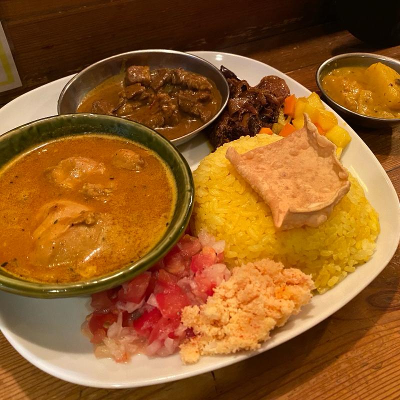 チキンカレー×スリランカビーフ×野菜カレー(カレーや デッカオ )