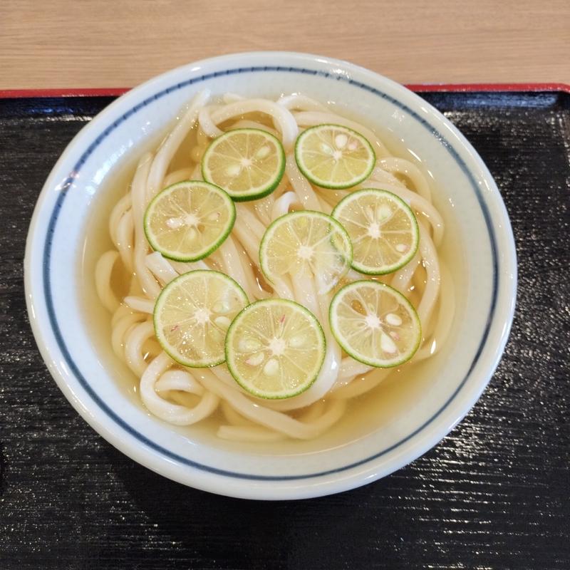 すだち冷かけ（中）(セルフうどん キンボシ製麺所)