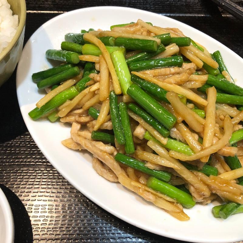 豚肉とニンニクの芽(香港亭 明大前店 )