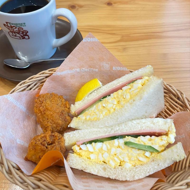 エッグサンド コメチキ2ケ付き(コメダ珈琲店 下北沢店)