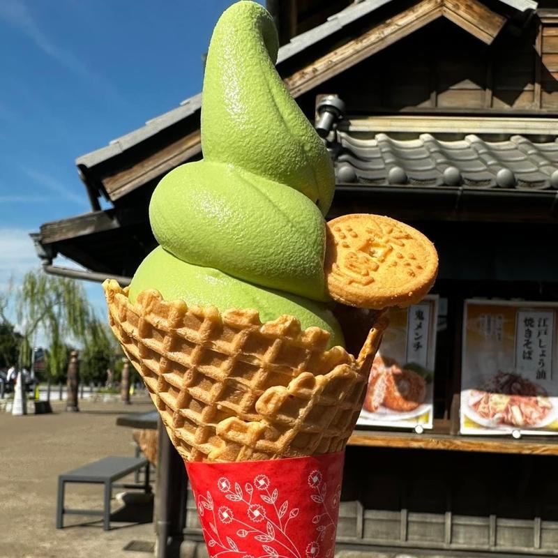 抹茶ソフトクリーム(羽生パーキングエリア　鬼平江戸処　五鉄 )