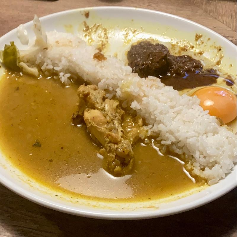 チキンとビーフのあいがけ(辛口飯屋 森元 )