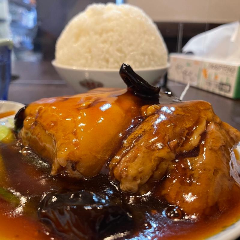 角煮定食　大盛り(四つ角飯店)