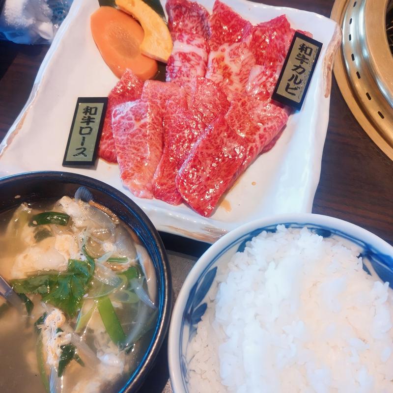 カルビ定食(黒毛和牛焼肉 凱旋門 ウニクス南古谷店)