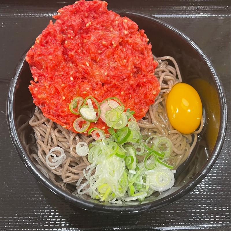 冷やし紅生姜天そば(よもだそば 名古屋うまいもん通り広小路口店)