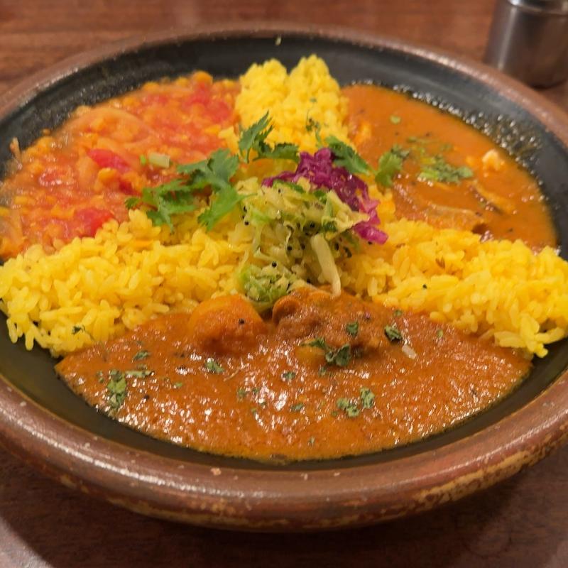 3種盛り（チキン+ダル+フィッシュ）(クワイエットビレッジ・カレーショップ （QUIET VILLAGE CURRY SHOP）)