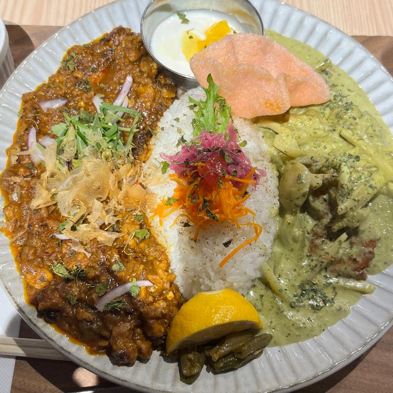 キーマとエビ(農珈屋本店 no-ca-ya)