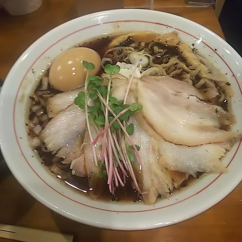 北浜ブラックﾁﾔｰｼﾕｰ味玉のせ(つけ麺 井手 本店)