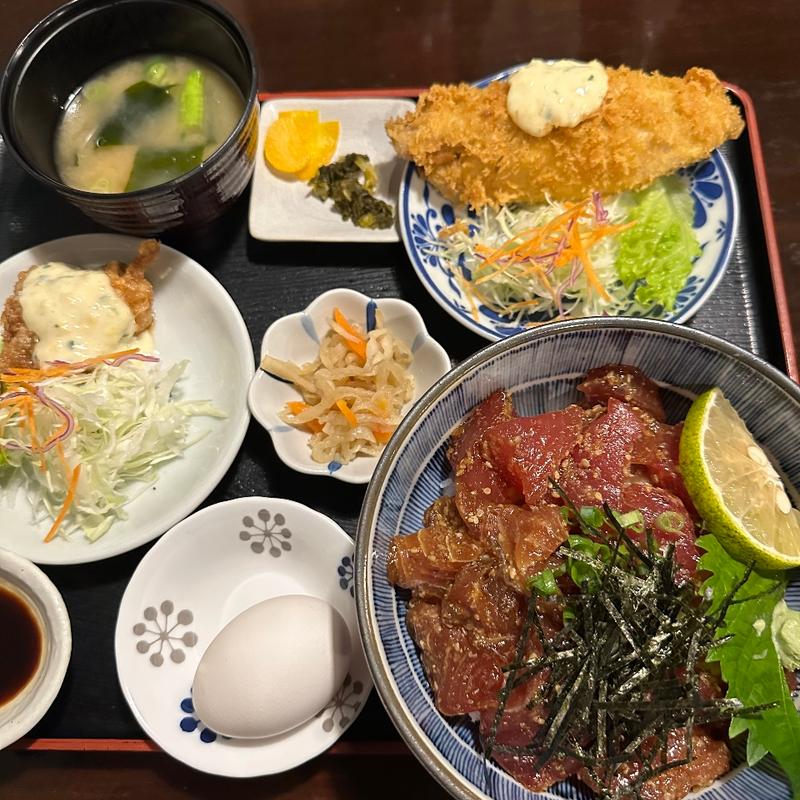 漬け丼南蛮セット　アジフライ(民宿金ヶ浜 )