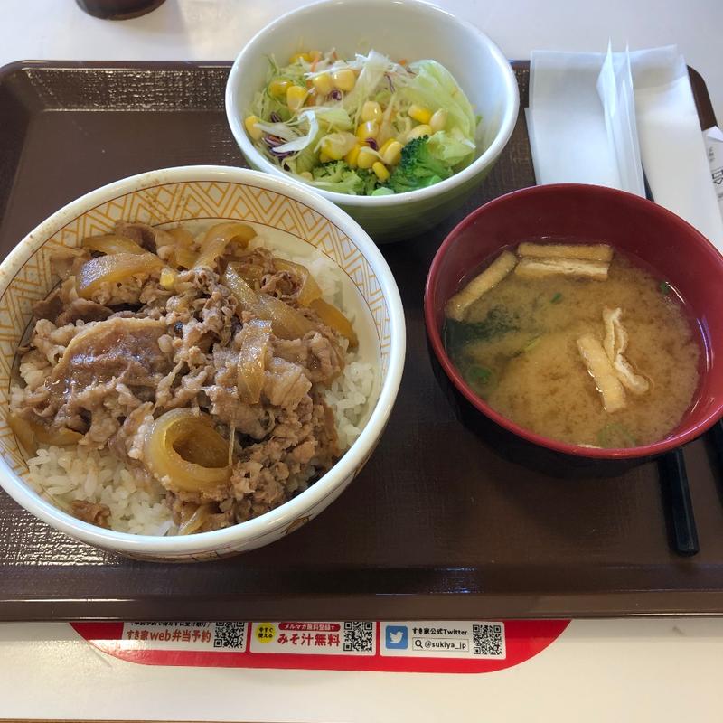 牛丼ランチセット(すき家 足利南大町店)