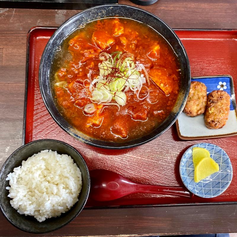 Aセット(汁あり麻婆ラーメン)(福士豆腐食堂 )