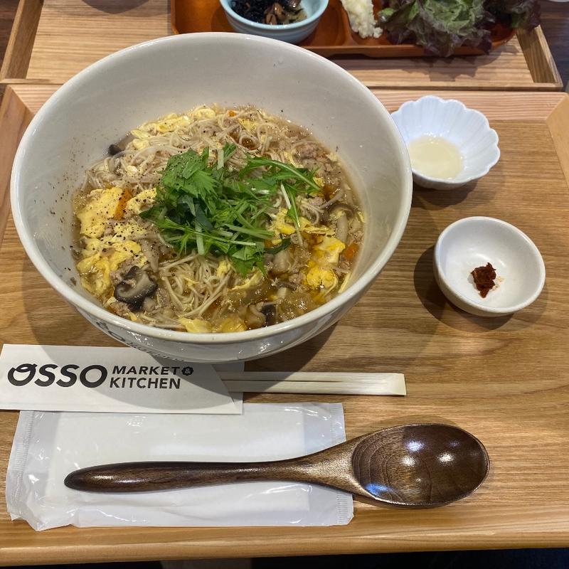 きのこたっぷりあんかけ麺〜酸辣湯（サンラータン）風〜(OSSO MARKET＆KITCHIEN NAGAI)