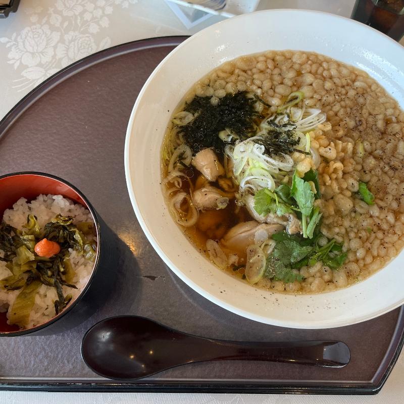 鶏中華と明太高菜ご飯(花の杜ゴルフクラブ)
