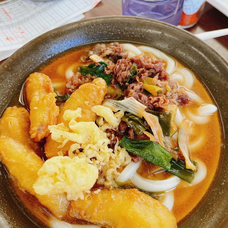 肉ごぼう天うどん(牧のうどん 奈多店)