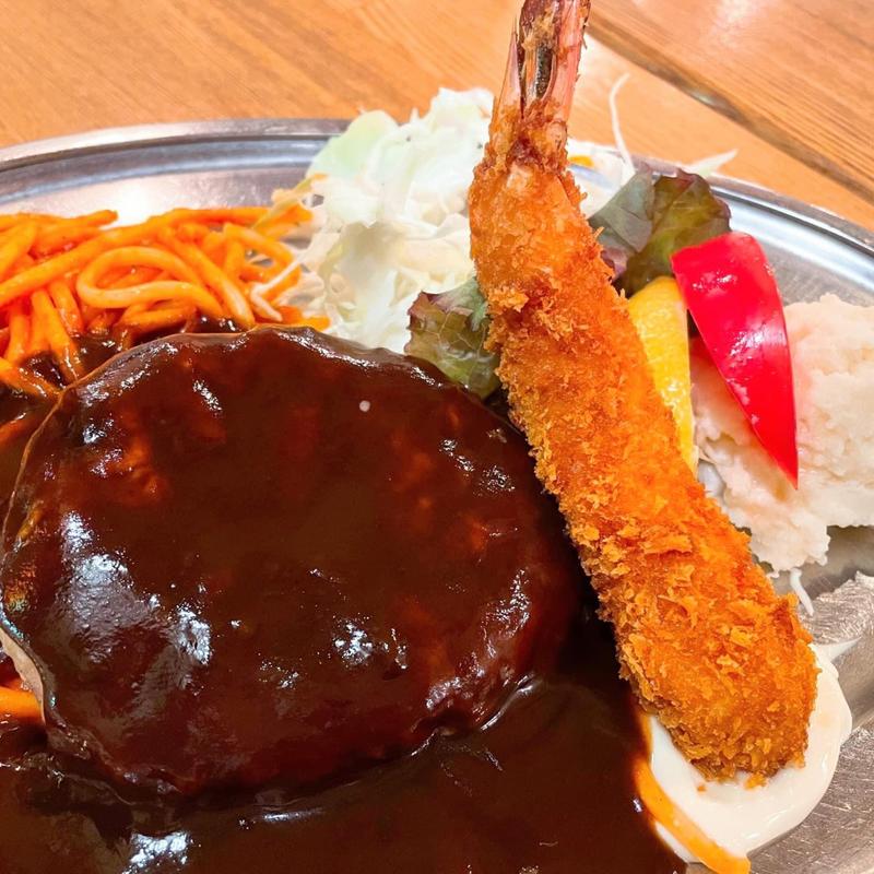 ハンバーグ＆エビフライ(センターグリル)