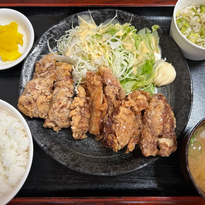 ネギ塩唐揚げ定食(木の家食堂)