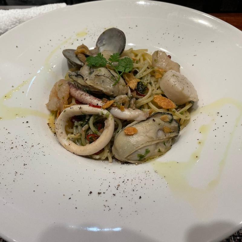 魚介と青のりのパスタ(ヴィータ ドルチェ)