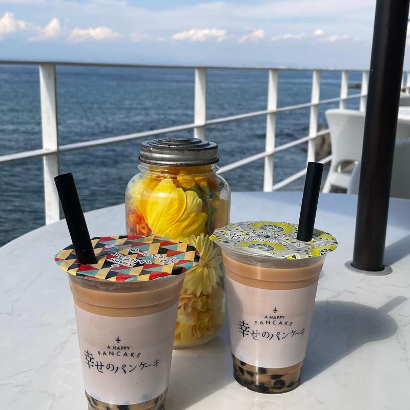 生タピオカピーチミルクティー(幸せのパンケーキ　淡路島テラス)