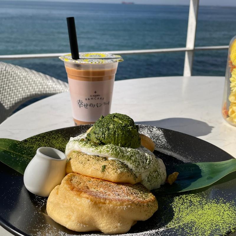 宇治抹茶の濃厚ムースパンケーキ(幸せのパンケーキ　淡路島テラス)