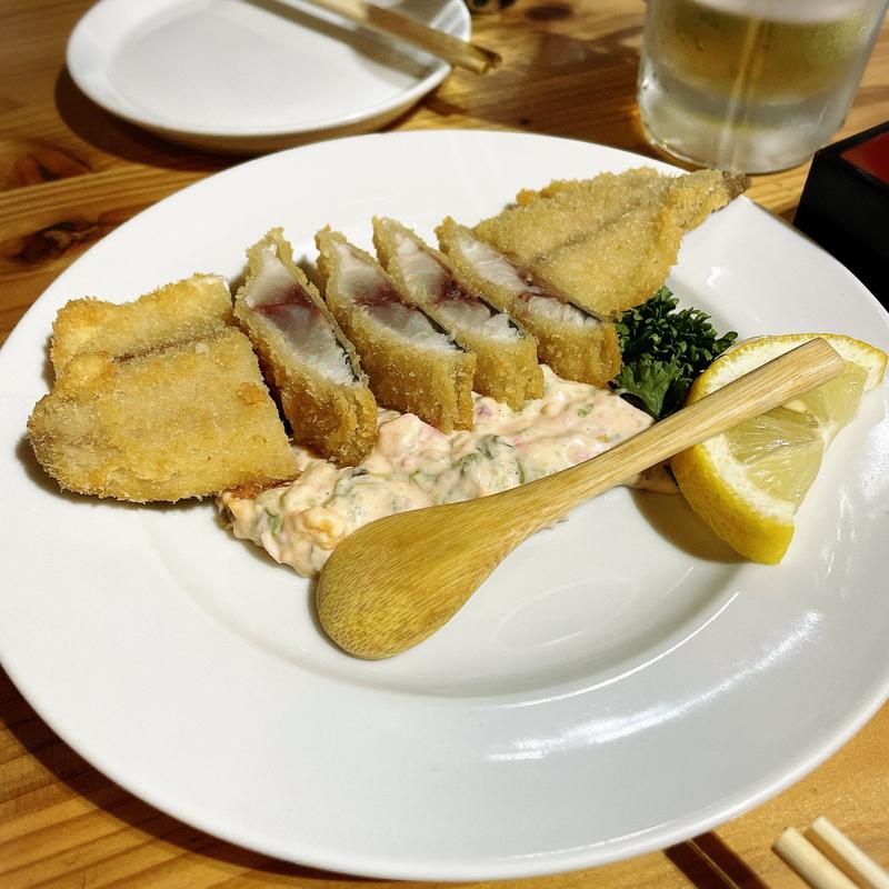 生あじレアフライ(魚の店 オカモ倶楽部)