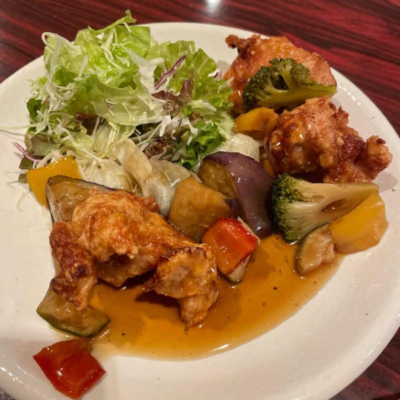 彩り野菜の黒酢唐揚げ(ガスト 栄中野店 )