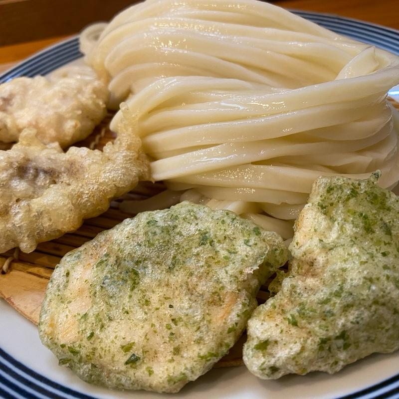 かしわ天ざるうどん(上を向いて)